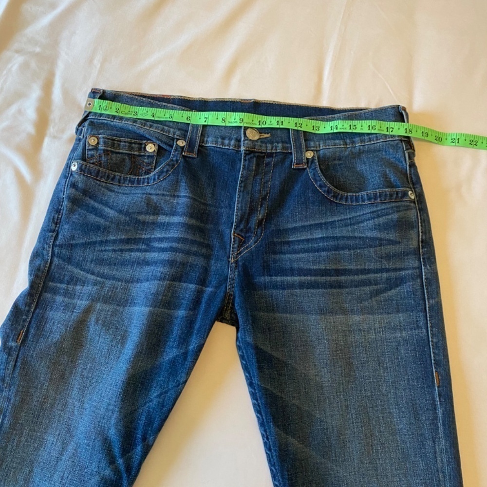 True Religion-Men's Rocco Relaxed Skinny Jean-No Flap-Dark Wash- Size 34 - Picture 8 of 12